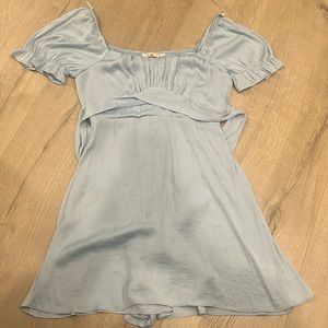 Blue flutter mini dress